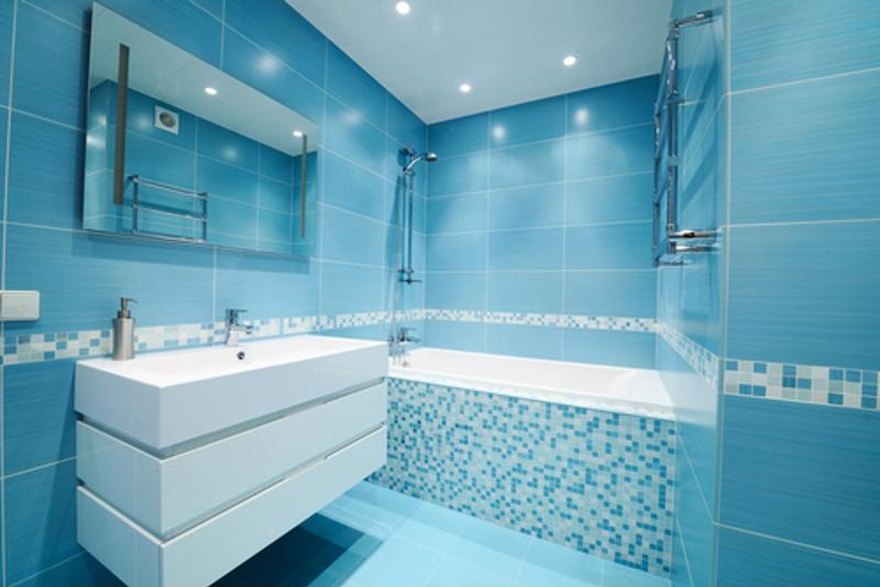 Mosaic tiles can make any bathroom look more modern. 