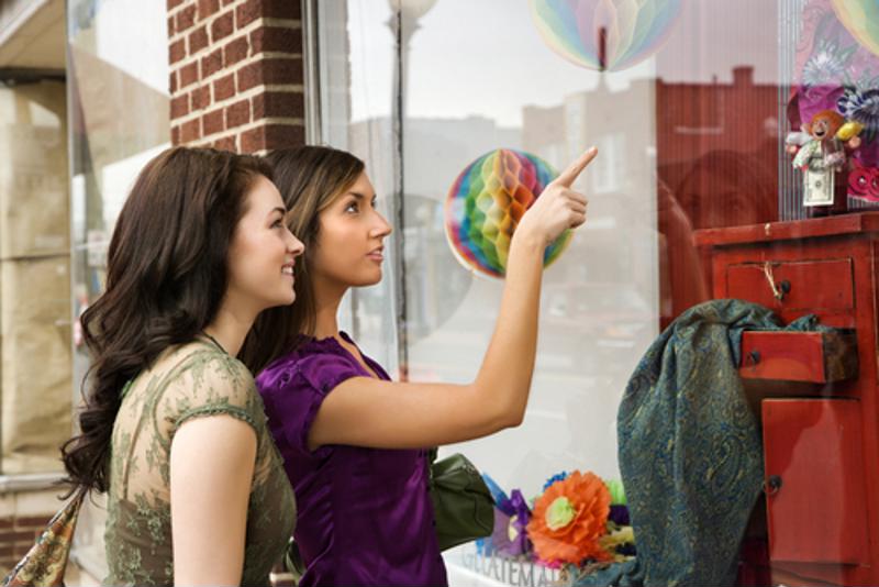 A colorful window display will attract passersby.