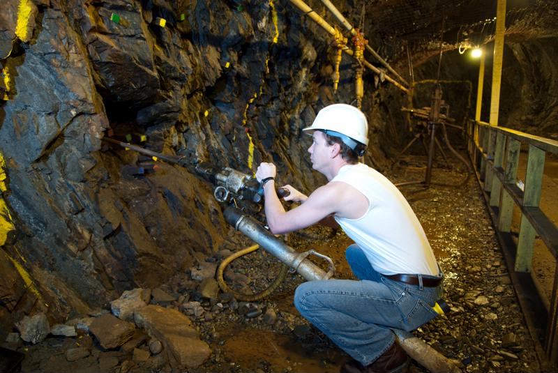 Mine operator working at a dig site