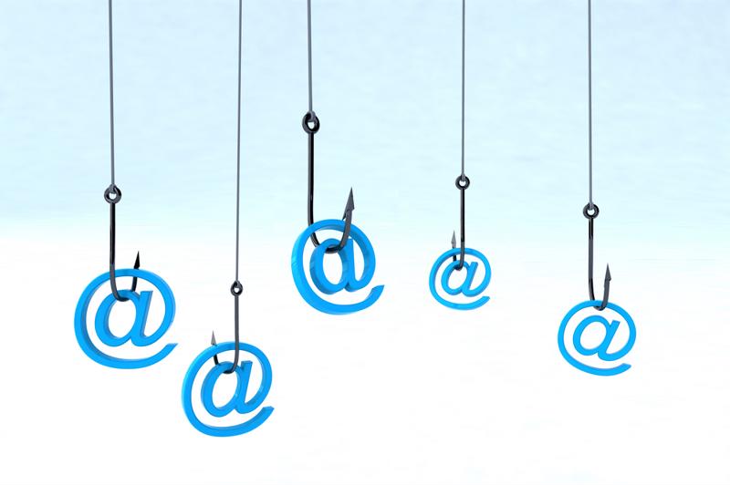 Fishing hooks baited with the @ symbol.