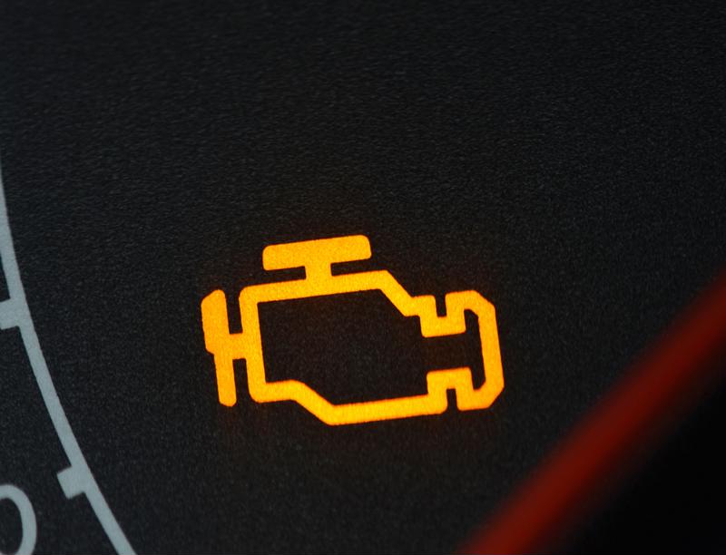 The check engine light signifies that something could be wrong. Your teen should take the car in to a mechanic.
