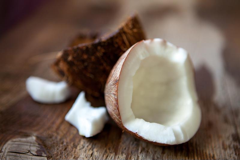 Use fresh coconut flakes to garnish the lemon truffles.