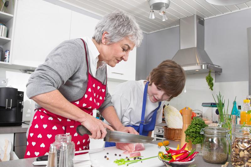 Learn to cook with family members to bond and eat healthier.