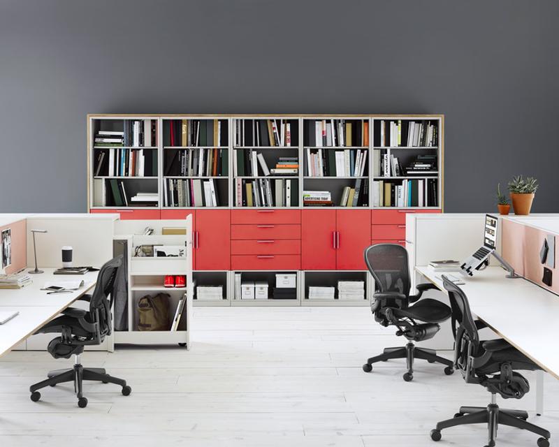 Furniture can offer a great opportunity to add a pop of color to your office.