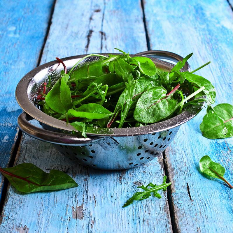 Green leafy vegetables are loaded with calcium.
