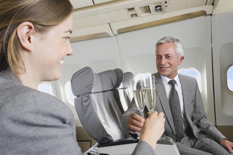 Although a glass of champagne may be fine, be sure not to overindulge on a business trip.