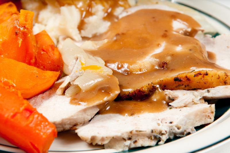 Making the turkey and gravy ahead of time will save you tons of time on Thanksgiving.