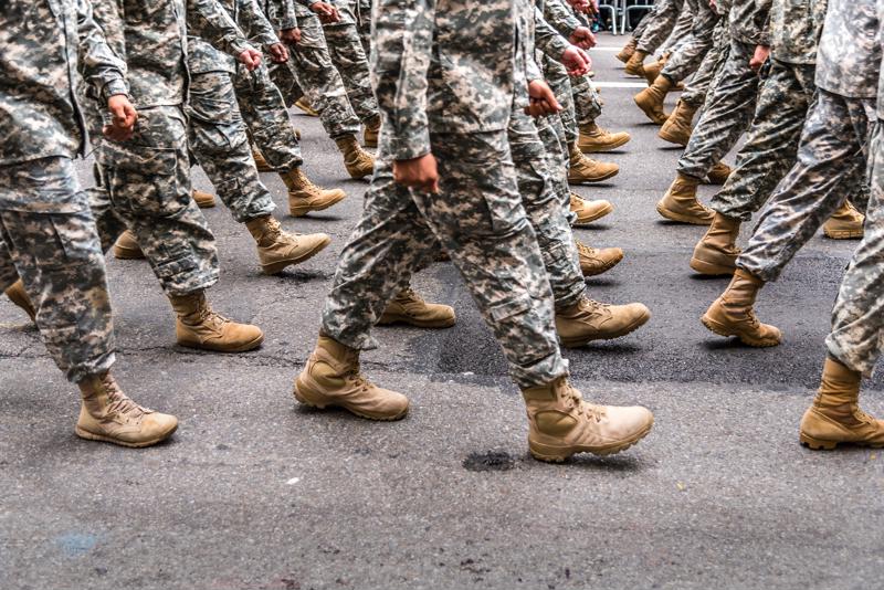 Soliders marching