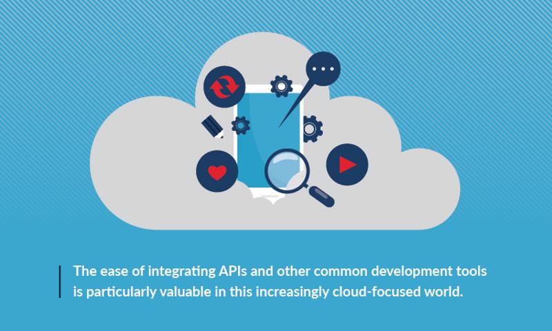 The ease of integrating APIs and other common development tools is particularly valuable in this increasingly cloud-focused world.