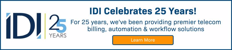 IDI celebrates 25 years of providing premier telecom billing, automation and workflow solutions. Learn more.