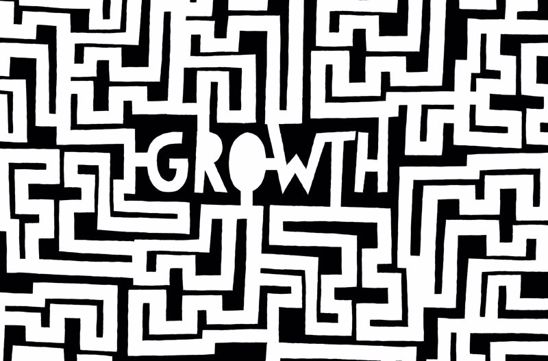 Concept art of the word growth.