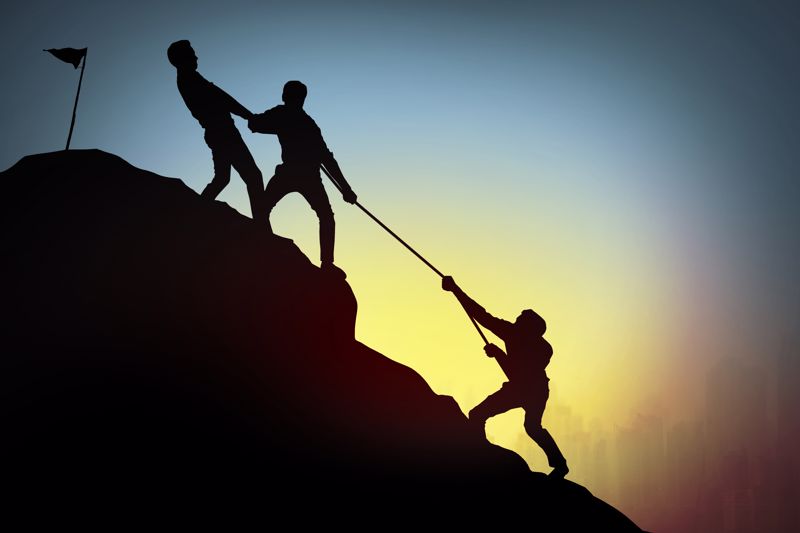 You do not have to climb alone. Teamwork can overcome limitations. 