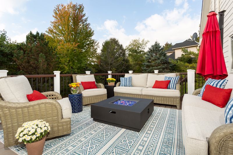 Comfortable furniture creates an inviting outdoor space.